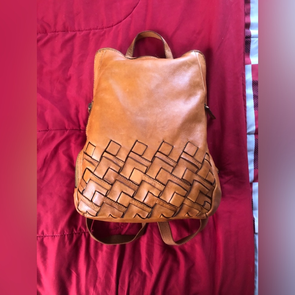 Leather backpack